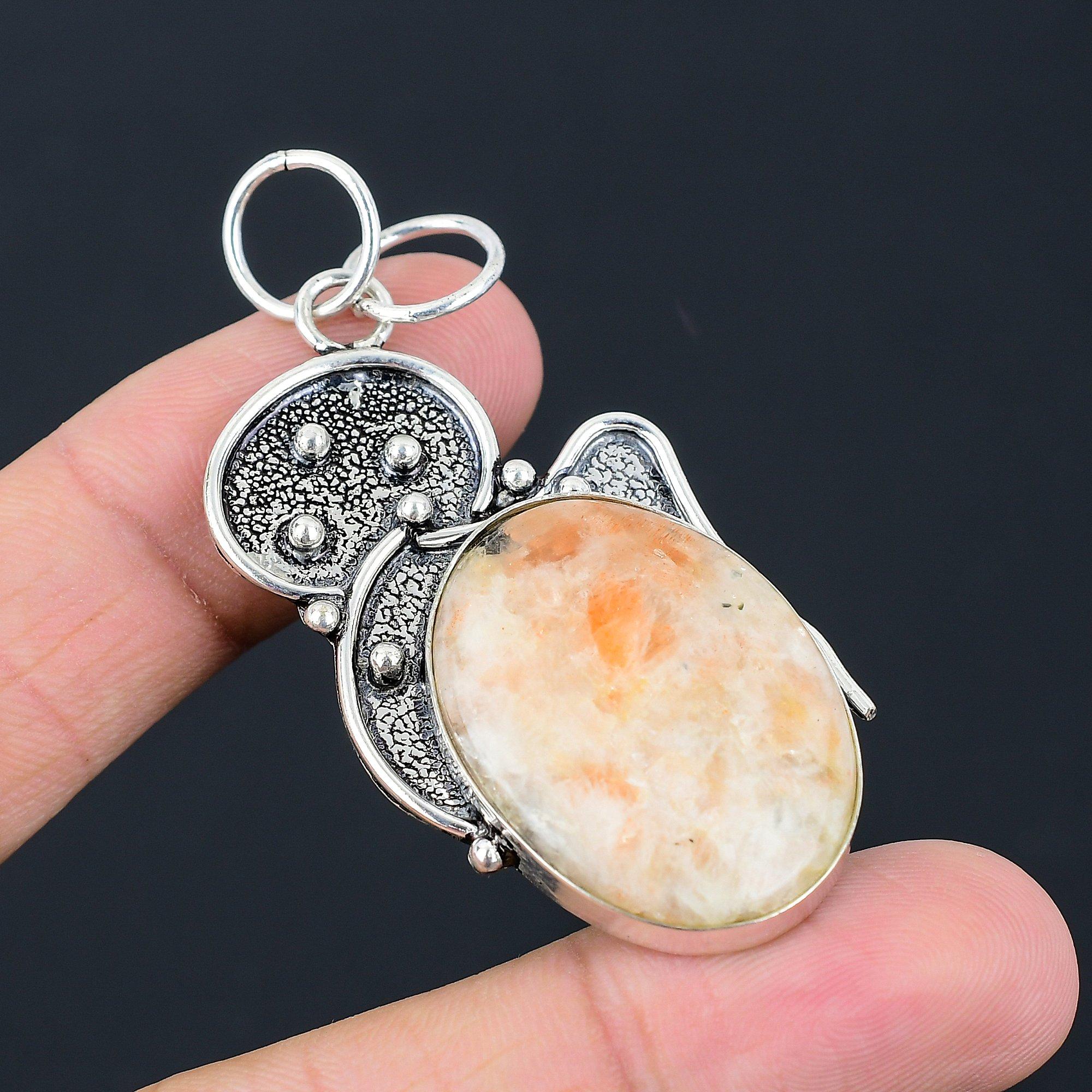 Easter Deal Sterling Silver Oval Sunstone Gemstone Sacral Chakra Pendant Jewelry
Easter Deal Sterling Silver Oval Sunstone Gemstone Sacral Chakra Pendant Jewelry