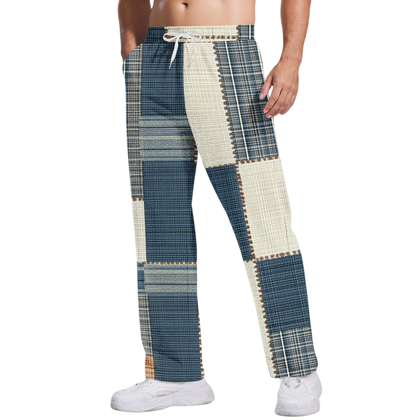 Чоловічі повсякденні штани з кишенями | З принтом у смужку та клітинку, вільний прямий крій, еластичний пояс на шнурку для щоденного та повсякденного носіння XL
Чоловічі повсякденні штани з кишенями | З принтом у смужку та клітинку, вільний прямий крій, еластичний пояс на шнурку для щоденного та повсякденного носіння XL