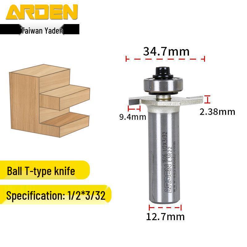 Taiwan Yaden T-Type Ball Bearing Edge Trimmer & Slotting Cutter for Woodworking
Taiwan Yaden T-Type Ball Bearing Edge Trimmer & Slotting Cutter for Woodworking