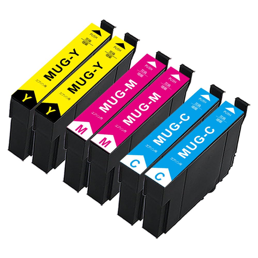 MUG for Epson Compatible ink cartridge set of 6 Epson compatible mug ink with IC amount Ink Ink compatible MUG-4CL (2C/2M/2Y) Compatible ink/Large
MUG for Epson Compatible ink cartridge set of 6 Epson compatible mug ink with IC amount Ink Ink compatible MUG-4CL (2C/2M/2Y) Compatible ink/Large