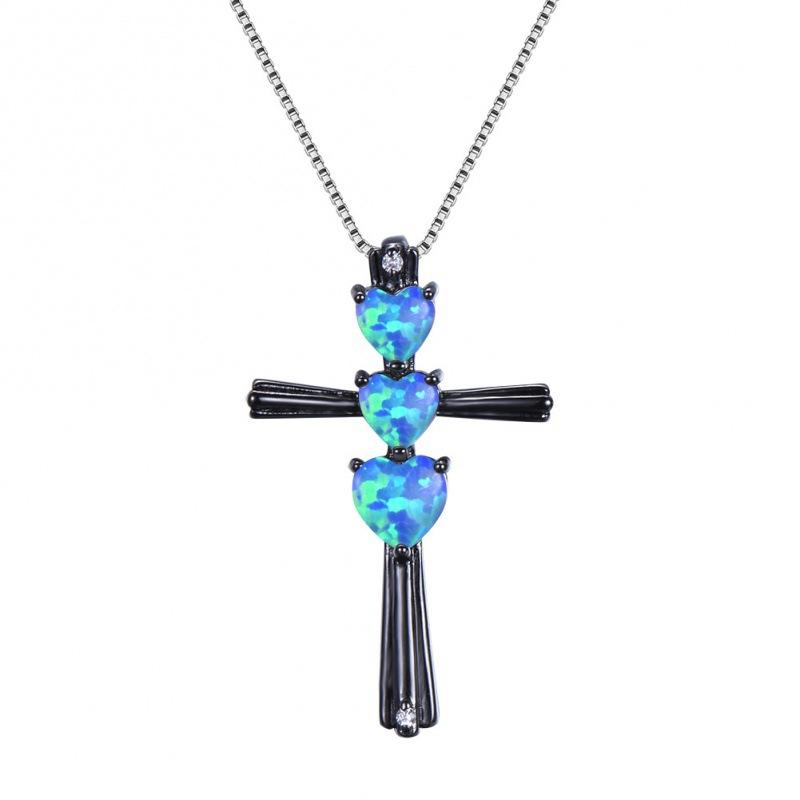 Fashion three hearts imported cross necklace fashion personality retro collarbone chain
Fashion three hearts imported cross necklace fashion personality retro collarbone chain