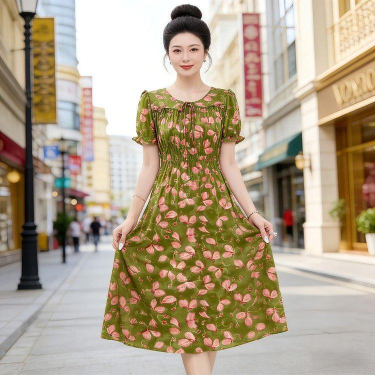 Elegant Floral Print Summer Dress for Middle-Aged and Elderly Women - Plus Size Slimming A-Line Skirt 4XL зелений
Elegant Floral Print Summer Dress for Middle-Aged and Elderly Women - Plus Size Slimming A-Line Skirt 4XL зелений