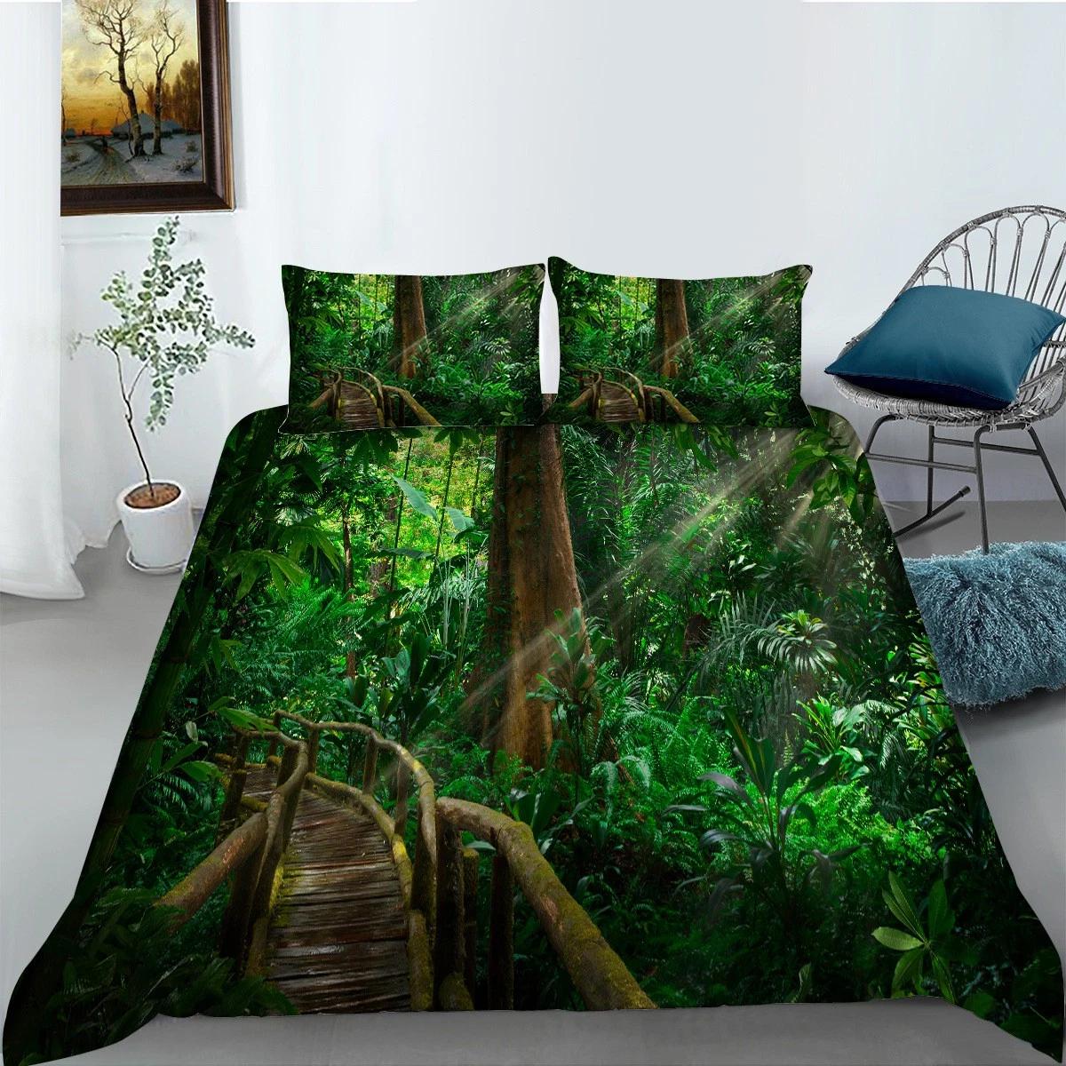 Tropical Rainforest Jungle Bedding Set Full Size Green Duvet Cover Pillowcase 2/3pc Queen Double King Bedroom Home Decoration Gift Baby 100x135cm
Tropical Rainforest Jungle Bedding Set Full Size Green Duvet Cover Pillowcase 2/3pc Queen Double King Bedroom Home Decoration Gift Baby 100x135cm