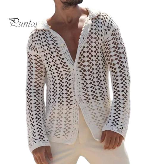 Мужская трикотажная сетчатая рубашка с отворотом, длинными рукавами, повседневный топ, однотонная рубашка на пуговицах с вырезами для повседневной носки на улице, на пляже M белый
Мужская трикотажная сетчатая рубашка с отворотом, длинными рукавами, повседневный топ, однотонная рубашка на пуговицах с вырезами для повседневной носки на улице, на пляже M белый