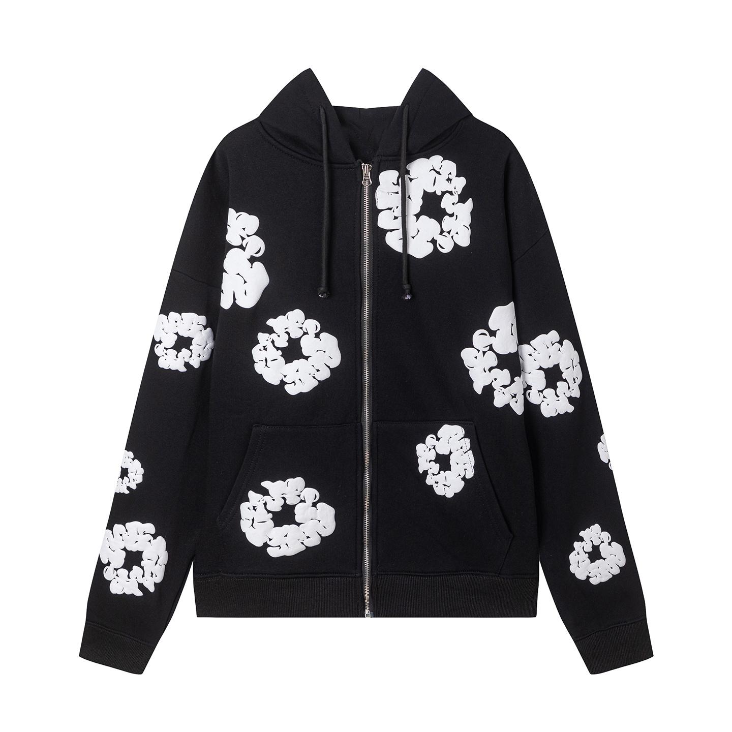 All Over Cotton Wreath Print Zip Up Hoodie, Unisex Streetwear Hooded Sweatshirt, 6 Colors S
All Over Cotton Wreath Print Zip Up Hoodie, Unisex Streetwear Hooded Sweatshirt, 6 Colors S
