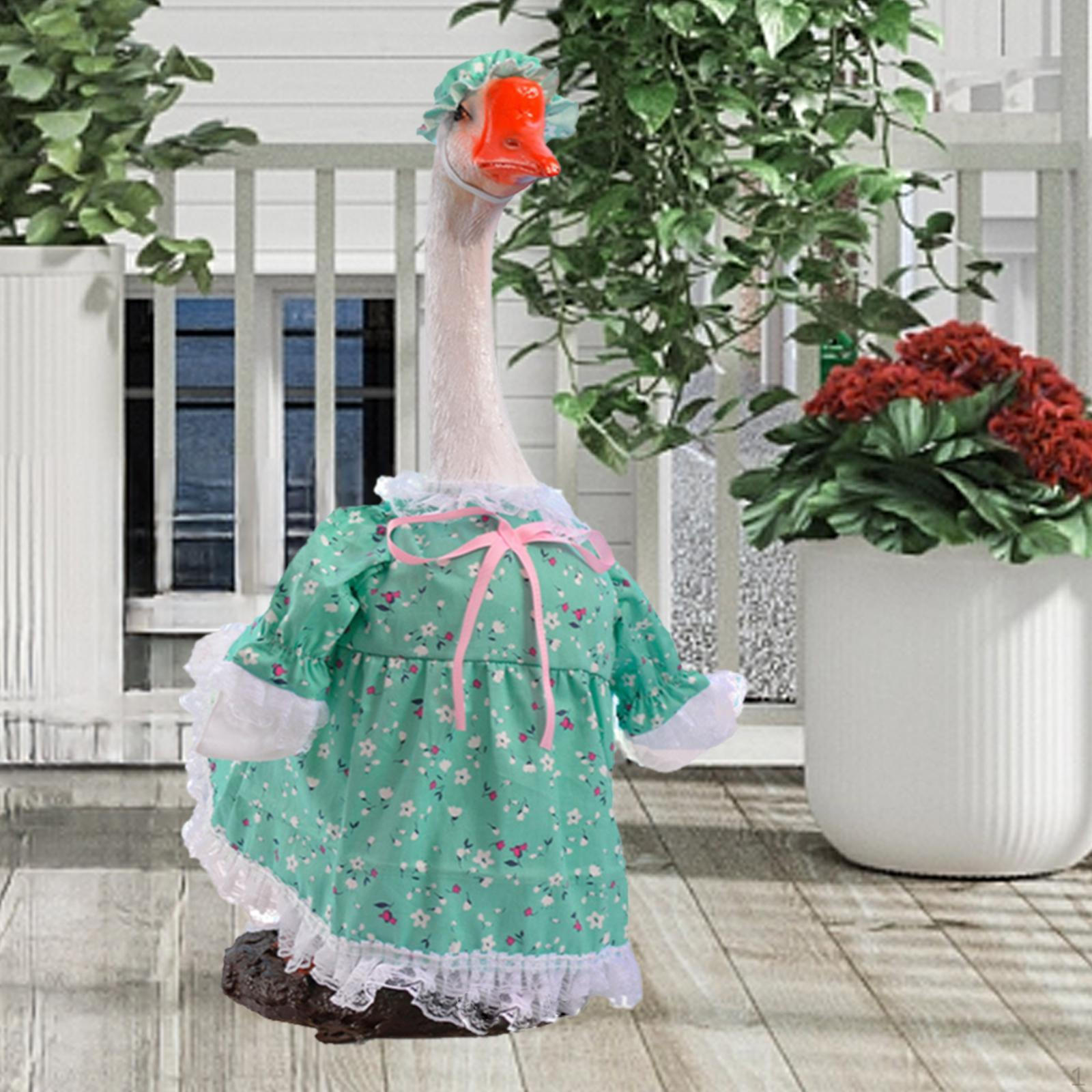 Костюм гуся для садовой статуи со шляпой, уличный декор зелёный
Костюм гуся для садовой статуи со шляпой, уличный декор зелёный