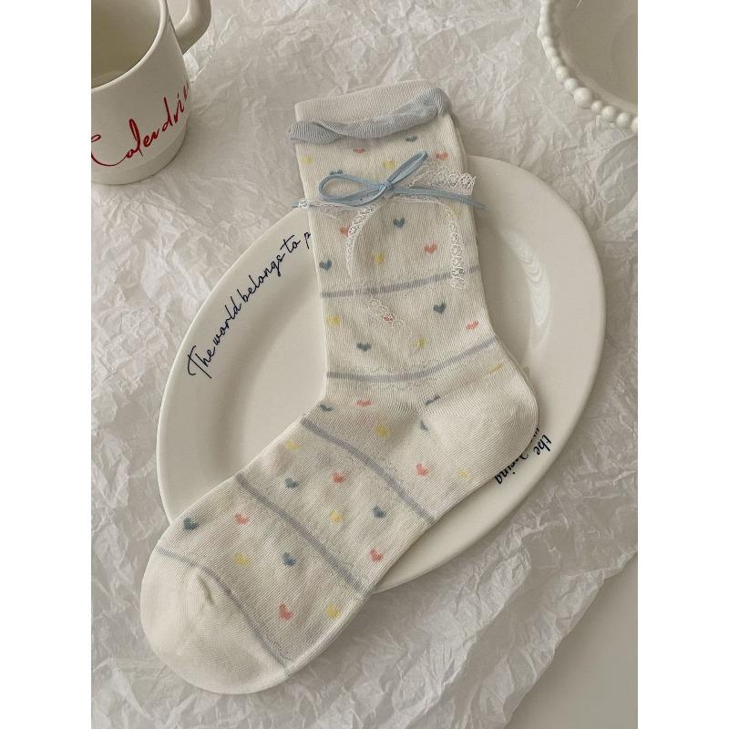 Blue Bow-knotted Socks - Summer Ultra-thin Mesh Breathable Pure Cotton Socks, Trendy and Versatile Mid-length Socks 1 pair
Blue Bow-knotted Socks - Summer Ultra-thin Mesh Breathable Pure Cotton Socks, Trendy and Versatile Mid-length Socks 1 pair
