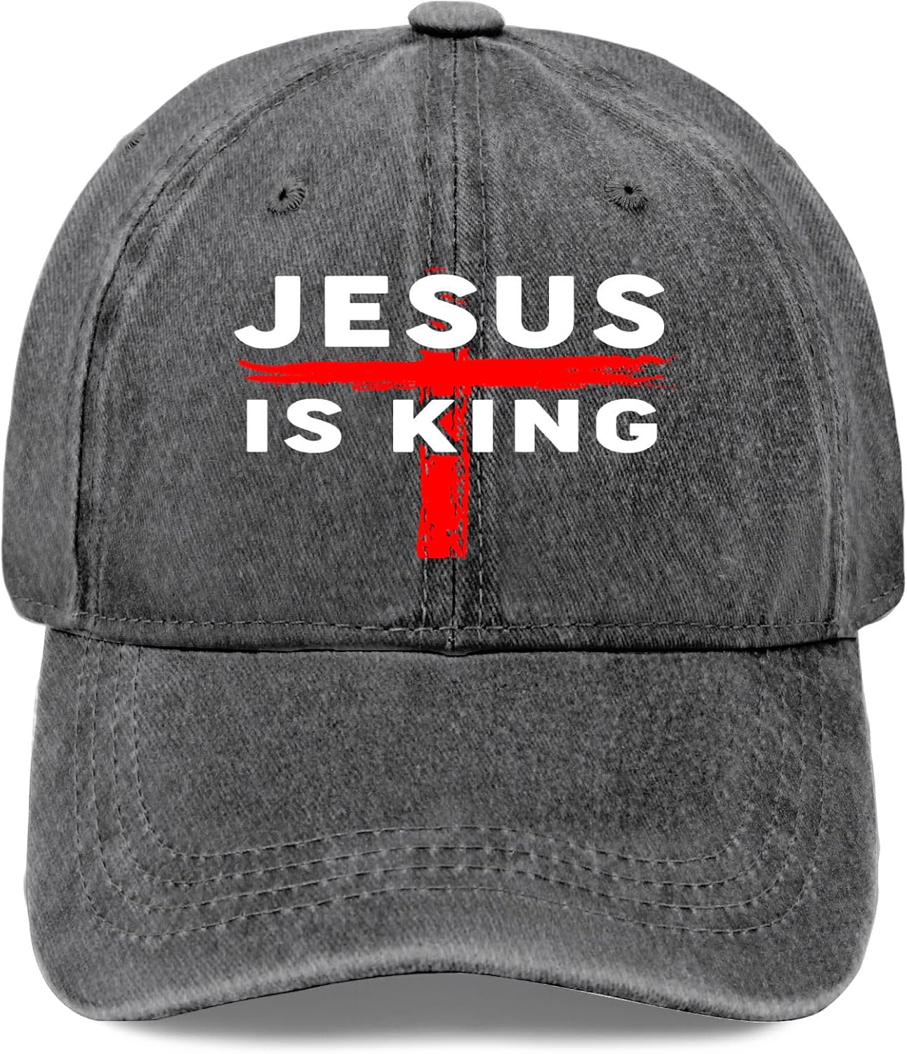 Jesus Is King Cross Graphic Washed Baseball Cap Distressed Denim Adjustable Outdoor Hat One Size сірий
Jesus Is King Cross Graphic Washed Baseball Cap Distressed Denim Adjustable Outdoor Hat One Size сірий