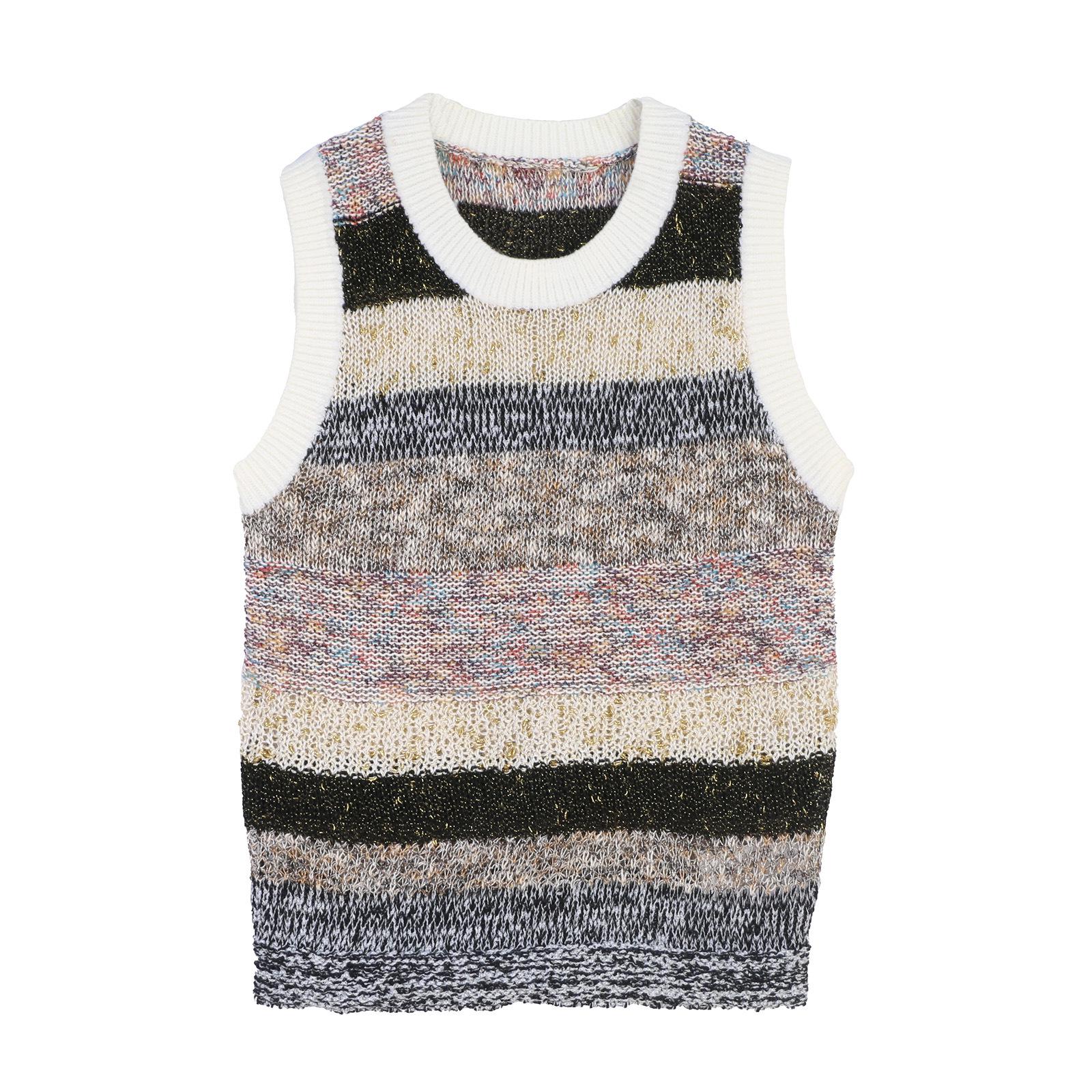 Women s Japanese-Style Striped Color Block Knit Vest - Sleeveless, Round Neck, Summer Outerwear Small
Women s Japanese-Style Striped Color Block Knit Vest - Sleeveless, Round Neck, Summer Outerwear Small