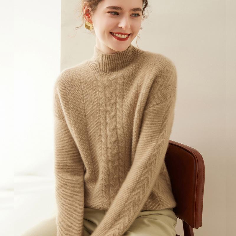 Women s Cashmere Semi-High Neck Long Sleeve Pullover - Solid Color, Casual, Loose, Thickened for Autumn/Winter. Extra Extra Large
Women s Cashmere Semi-High Neck Long Sleeve Pullover - Solid Color, Casual, Loose, Thickened for Autumn/Winter. Extra Extra Large