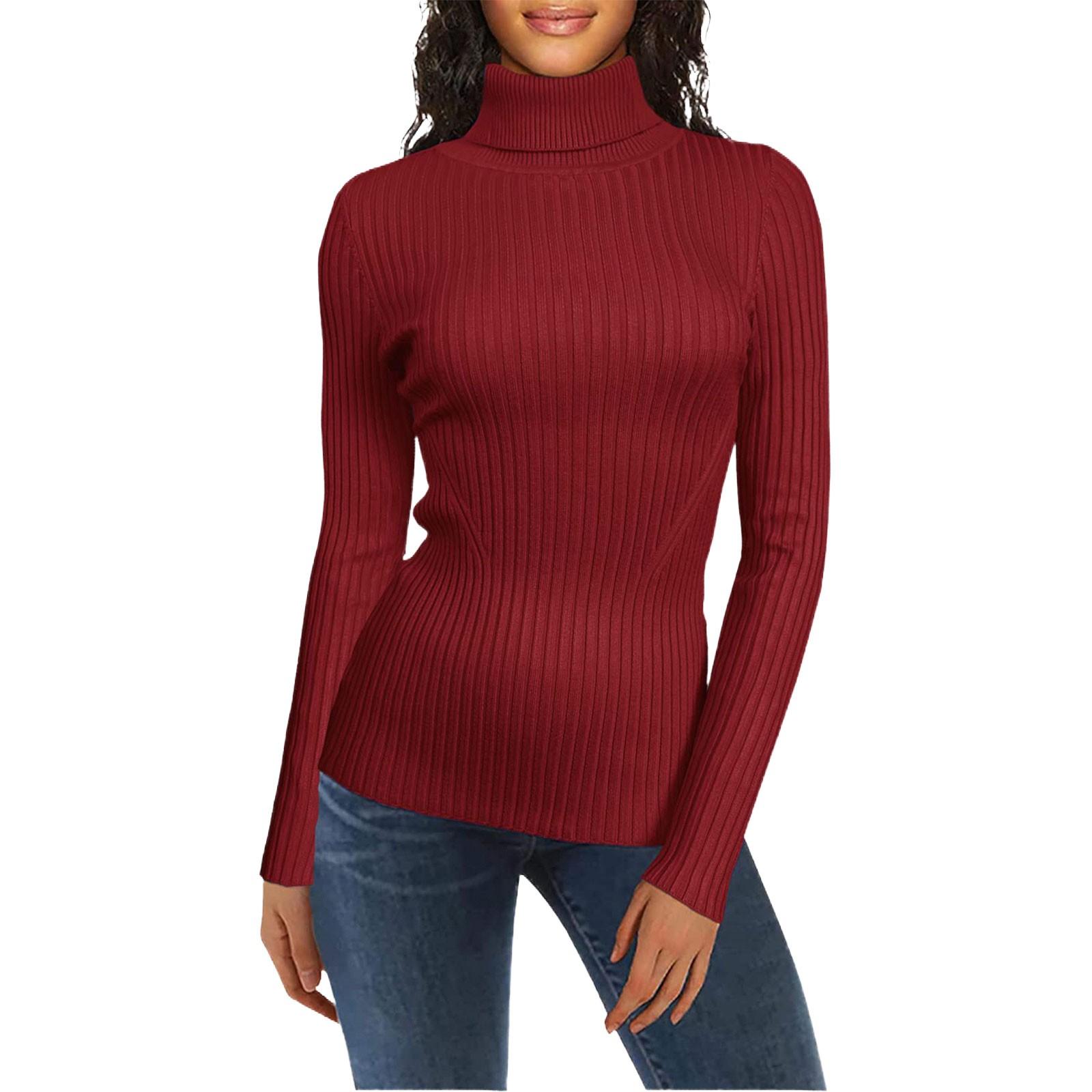Женский модный свитер с высоким воротом, однотонный трикотажный свитер, повседневный свитер L винный
Женский модный свитер с высоким воротом, однотонный трикотажный свитер, повседневный свитер L винный