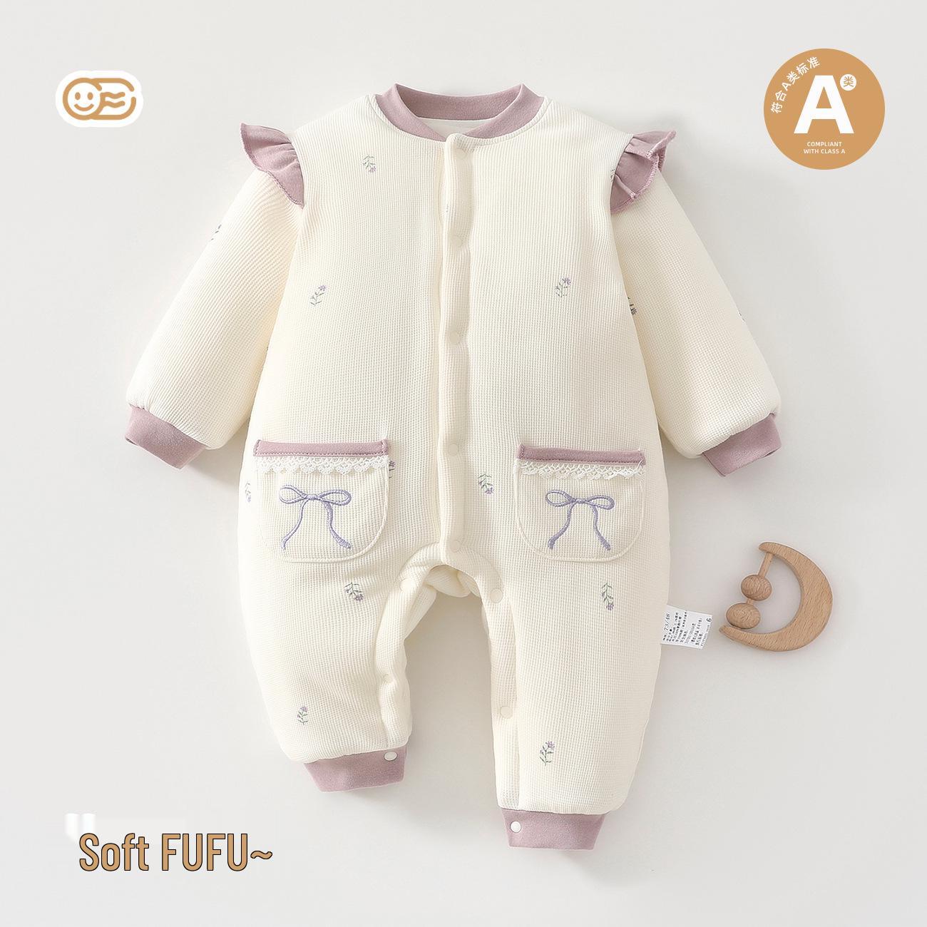 Baby Winter Jumpsuit: Soft Cotton Floral Long Sleeve for 100-Day Infants 80
Baby Winter Jumpsuit: Soft Cotton Floral Long Sleeve for 100-Day Infants 80