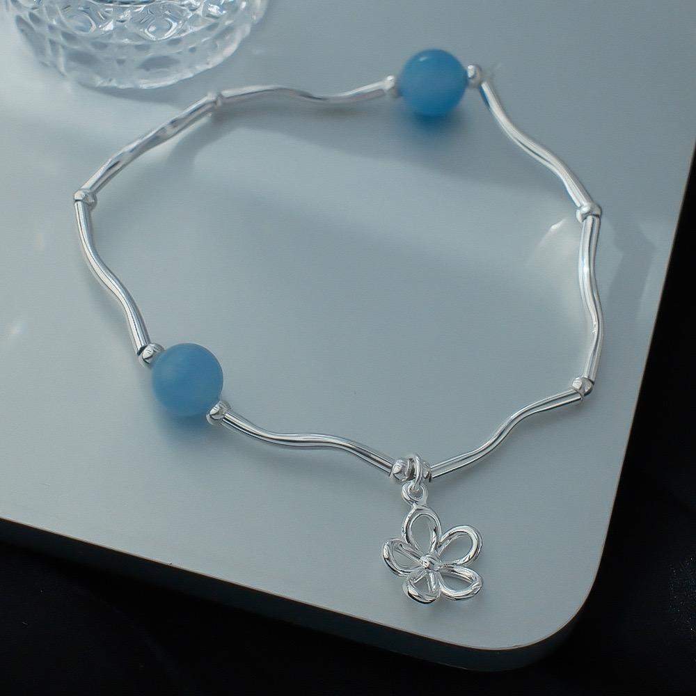 100% Solid 925 Sterling Silver Retro Bracelet for Women Geometric Handmade Flower Blue Stone Simple Bracelet Birthday Gift
100% Solid 925 Sterling Silver Retro Bracelet for Women Geometric Handmade Flower Blue Stone Simple Bracelet Birthday Gift