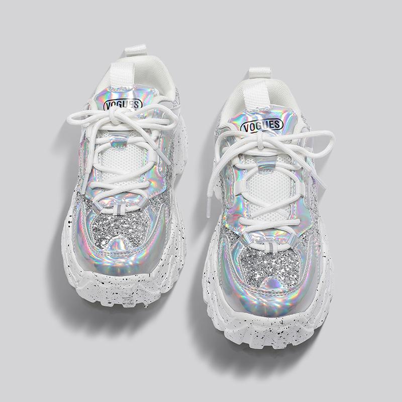 Women Shoes Reflective Sneakers Women Fashion Glitter Bling Vulcanized Shoes Woman Designer Platform Sneakers Shoes 40 срібний
Women Shoes Reflective Sneakers Women Fashion Glitter Bling Vulcanized Shoes Woman Designer Platform Sneakers Shoes 40 срібний