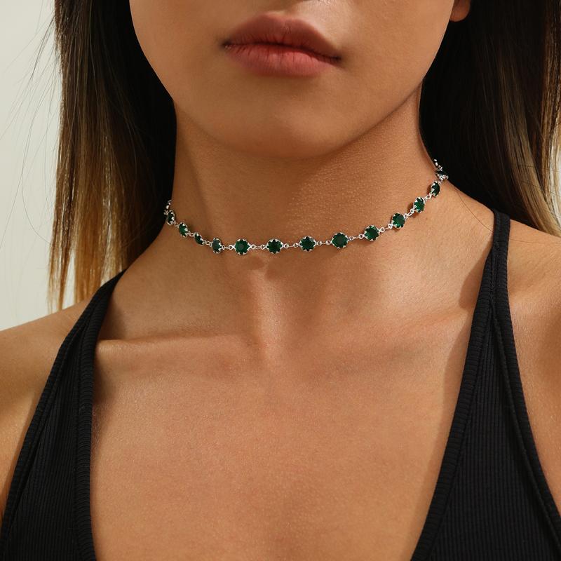 Romantic Green Crystal Beads Choker Necklaces for Women Girls Shiny Zircon Choker Clavicle Chain Adjustable Party Zircon Collar
Romantic Green Crystal Beads Choker Necklaces for Women Girls Shiny Zircon Choker Clavicle Chain Adjustable Party Zircon Collar
