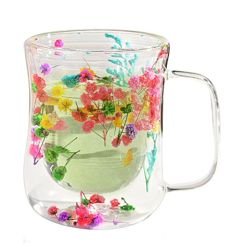 Aesthetic Flower Cups Tea Cups 370ml Clear Heat Resistant Glass Mug With Dried Flowers Design Double Wall For Cappuccino Tea 400ml
Aesthetic Flower Cups Tea Cups 370ml Clear Heat Resistant Glass Mug With Dried Flowers Design Double Wall For Cappuccino Tea 400ml