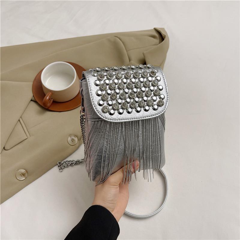 Tassel Shoulder Bag Solid Color Pu Leather Lady Bag 2024 Luxury Studded Diamond Handbag Fashion Mini Small Crossbody Phone Bag Mini(Max Length 20cm) серебряный
Tassel Shoulder Bag Solid Color Pu Leather Lady Bag 2024 Luxury Studded Diamond Handbag Fashion Mini Small Crossbody Phone Bag Mini(Max Length 20cm) серебряный