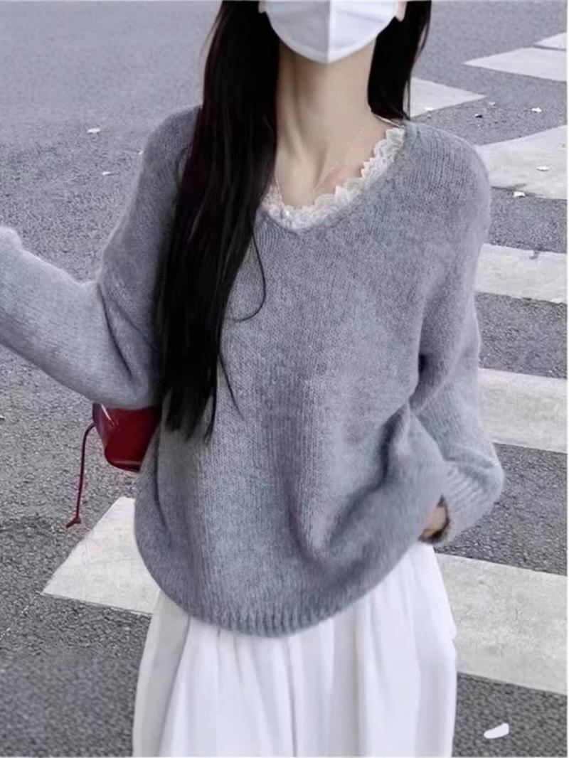Вязаный свитер с кружевной отделкой для женщин – Свободный крой, Универсальный, Коллекция Осень/Зима 2025 One size (80-140) серый
Вязаный свитер с кружевной отделкой для женщин – Свободный крой, Универсальный, Коллекция Осень/Зима 2025 One size (80-140) серый