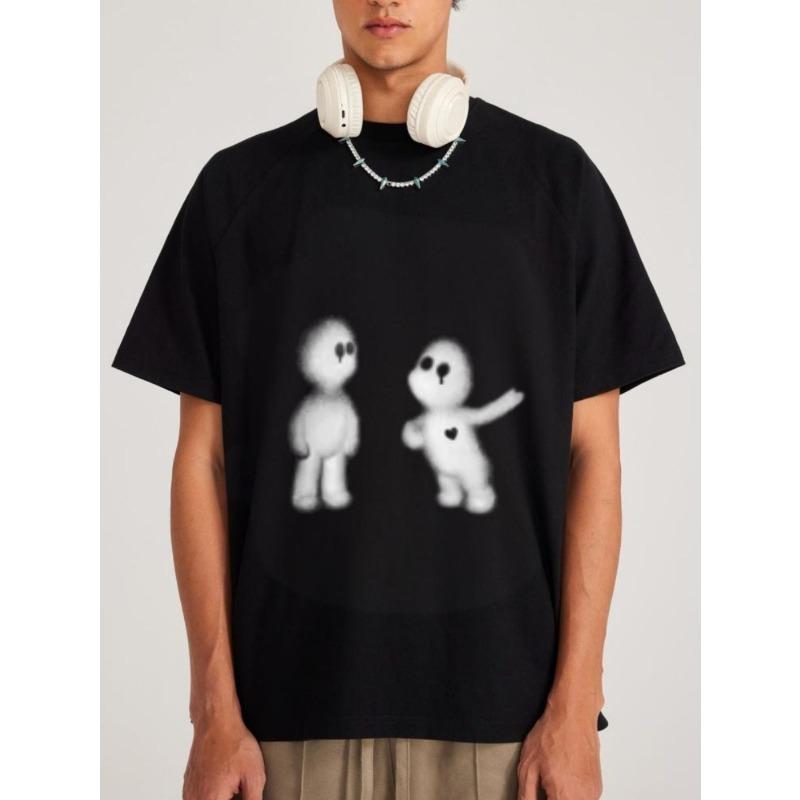White T-Shirt with Fuzzy Character Print for Casual Wear XXXXL чорний
White T-Shirt with Fuzzy Character Print for Casual Wear XXXXL чорний