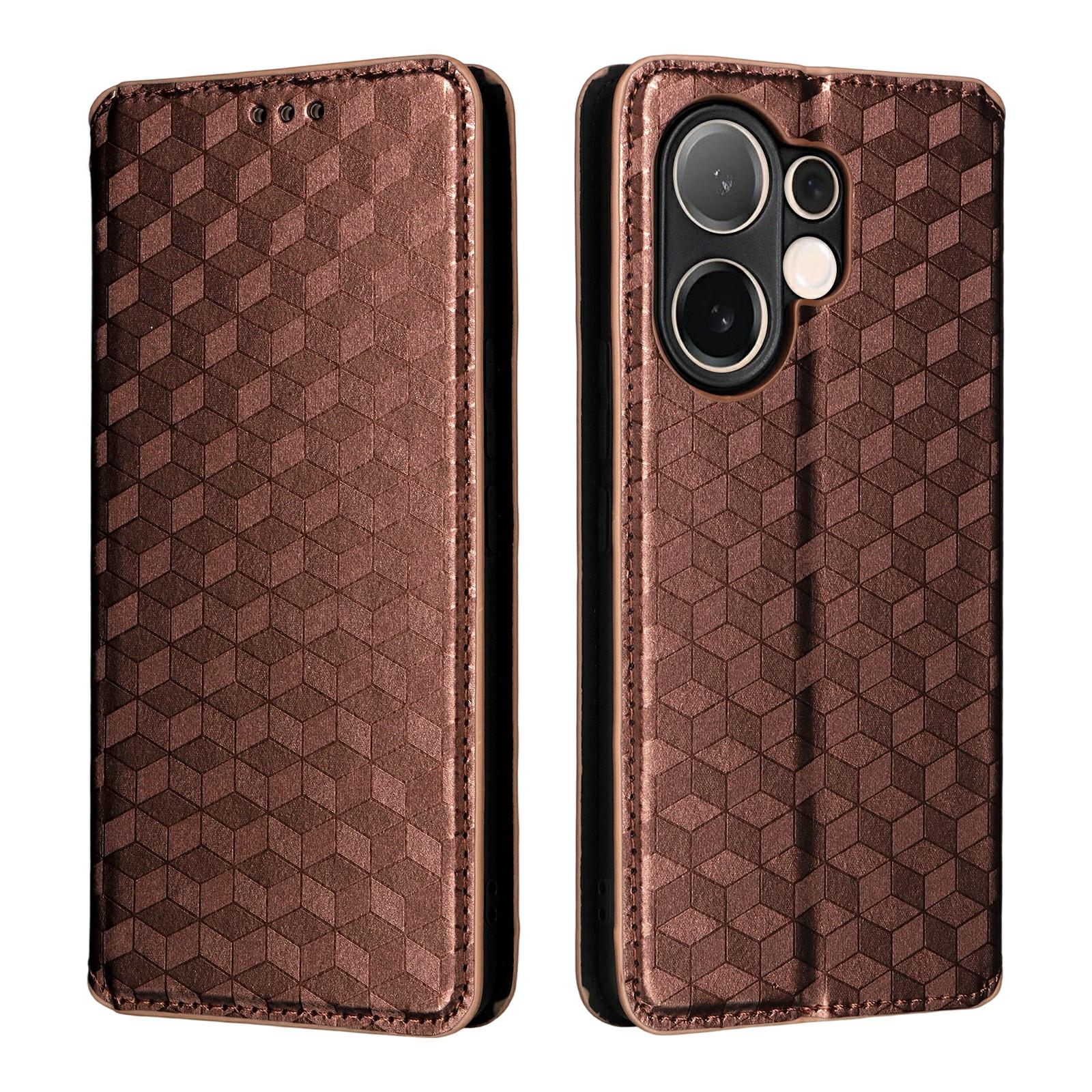 For vivo V60 5G Case Wallet Rhombus Imprinted Leather Phone Cover Brown
For vivo V60 5G Case Wallet Rhombus Imprinted Leather Phone Cover Brown