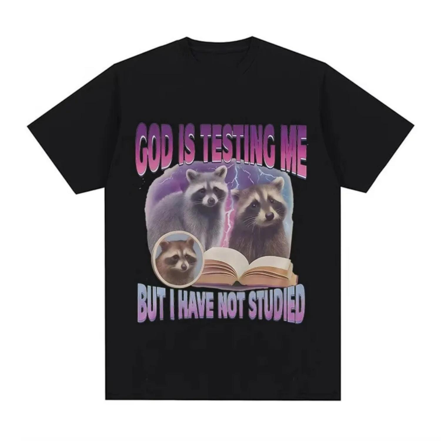 God Is Testing Me But I Have Not Studied T-Shirt Raccoon Funny Meme Book Graphic T-Shirt Men Women Y2K Vintage Oversized T Shirt S чёрный
God Is Testing Me But I Have Not Studied T-Shirt Raccoon Funny Meme Book Graphic T-Shirt Men Women Y2K Vintage Oversized T Shirt S чёрный