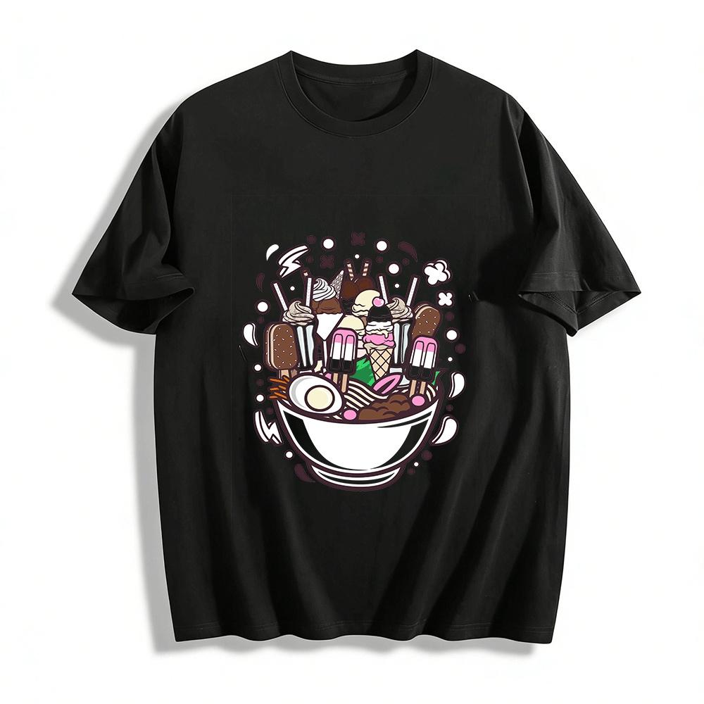 Funny Dessert Ramen Print Casual Short Sleeve Tee Pure cotton T-shirt 6XL
Funny Dessert Ramen Print Casual Short Sleeve Tee Pure cotton T-shirt 6XL