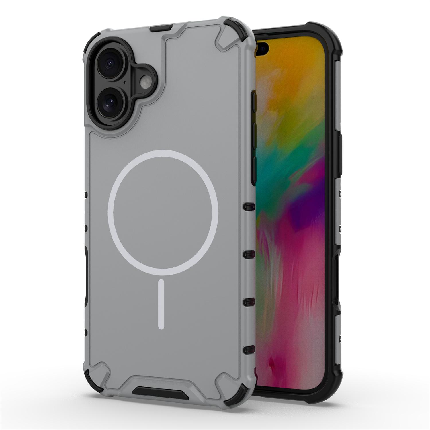 For iPhone 16 Plus Magnetic Case Corrugated Texture Heat Dissipation Shockproof TPU+PC Phone Back Cover Grey White
For iPhone 16 Plus Magnetic Case Corrugated Texture Heat Dissipation Shockproof TPU+PC Phone Back Cover Grey White