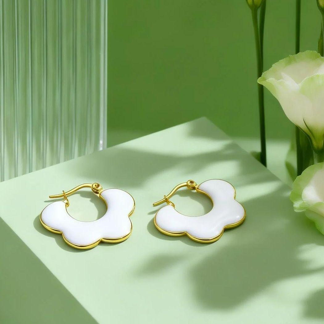 Texture Flower Earring for Women White Color Hoop Earrings Daily Dress Party Stainless Steel Jewelry Accessories Gift
Texture Flower Earring for Women White Color Hoop Earrings Daily Dress Party Stainless Steel Jewelry Accessories Gift