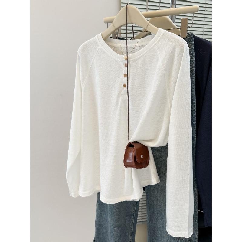 Long Sleeve T-Shirt Women s Loose Skinny Bottom Shirt Button Crew Neck Top T-Shirt XL белый
Long Sleeve T-Shirt Women s Loose Skinny Bottom Shirt Button Crew Neck Top T-Shirt XL белый