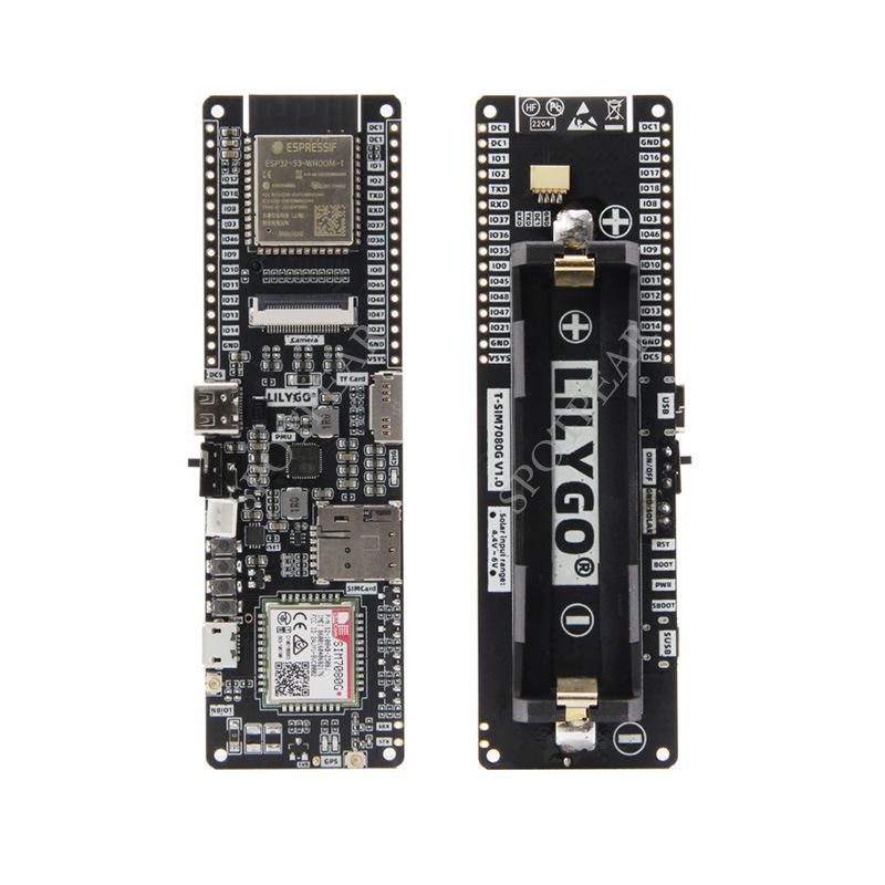 Плата розробника ESP32-S3 SIM7080G: WiFi, Bluetooth, Cat-M NB-IoT, модуль PMU, GPS/GNSS.
Плата розробника ESP32-S3 SIM7080G: WiFi, Bluetooth, Cat-M NB-IoT, модуль PMU, GPS/GNSS.