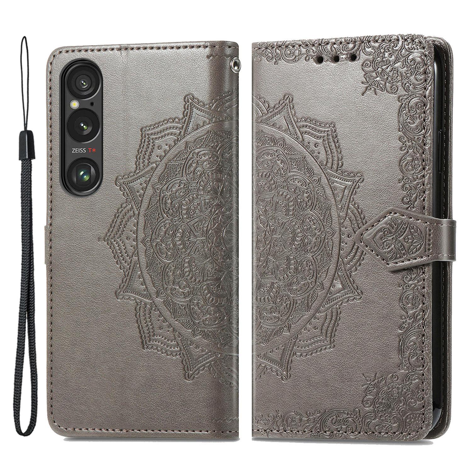 For Sony Xperia 1 VI Case Leather Wallet Phone Cover Mandala Flower Embossment Grey
For Sony Xperia 1 VI Case Leather Wallet Phone Cover Mandala Flower Embossment Grey