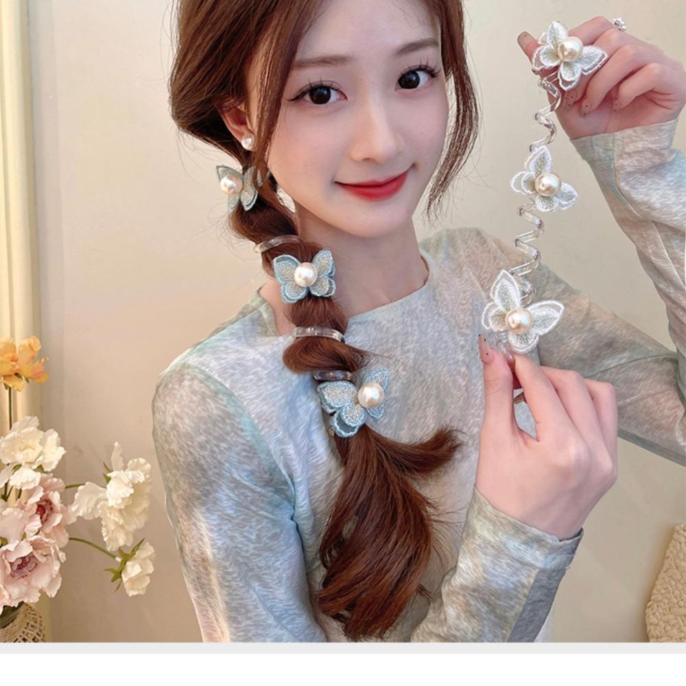 Телефонна лінія в лісовому стилі. Петля для волосся. Жінка з прямими смугами білий 
Телефонна лінія в лісовому стилі. Петля для волосся. Жінка з прямими смугами білий