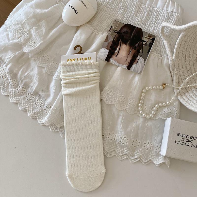 24 Autumn Straight Cotton Socks Women S Polka Dot Solid Color Stacking Socks Lace College Long Socks Women S Socks One size чистий білий колір
24 Autumn Straight Cotton Socks Women S Polka Dot Solid Color Stacking Socks Lace College Long Socks Women S Socks One size чистий білий колір