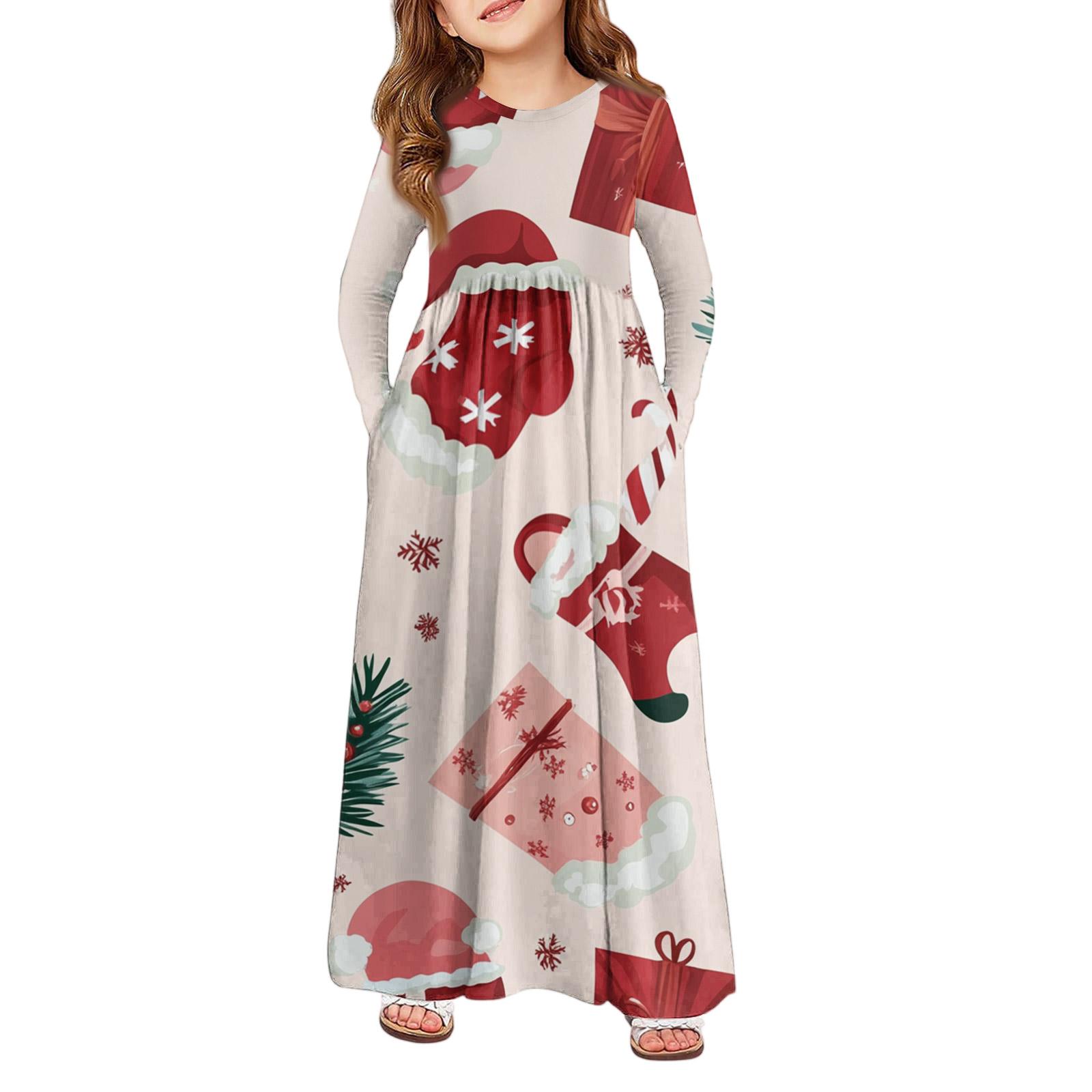 Девичье платье макси - Платье с длинным рукавом и карманом на Рождество 160
Девичье платье макси - Платье с длинным рукавом и карманом на Рождество 160