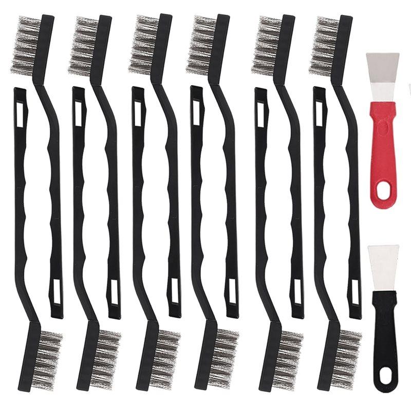 2025 Trend Wire Scratch Brush 12 Pcs Mini Stainless Steel Wire Brush Set With Curved Handle, Weld Slag And Rust Cleaning
2025 Trend Wire Scratch Brush 12 Pcs Mini Stainless Steel Wire Brush Set With Curved Handle, Weld Slag And Rust Cleaning