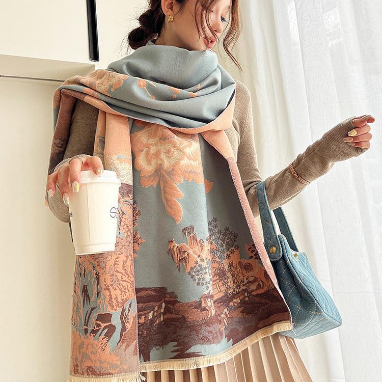 Women s Autumn/Winter Chinese-Style Thick Imitation Cashmere Scarf, Shawl, or Neck Collar for Warmth. View of Jiangnan верблюд
Women s Autumn/Winter Chinese-Style Thick Imitation Cashmere Scarf, Shawl, or Neck Collar for Warmth. View of Jiangnan верблюд