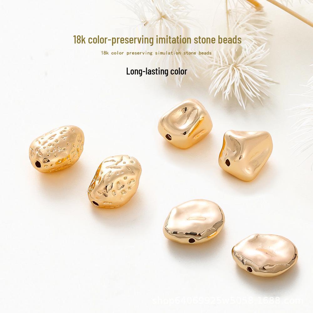 18K Gold-Plated Irregular Stone Spacer Beads for DIY Pearl Necklace & Bracelet Jewelry (10*14mm) 1 piece 1 piece
18K Gold-Plated Irregular Stone Spacer Beads for DIY Pearl Necklace & Bracelet Jewelry (10*14mm) 1 piece 1 piece