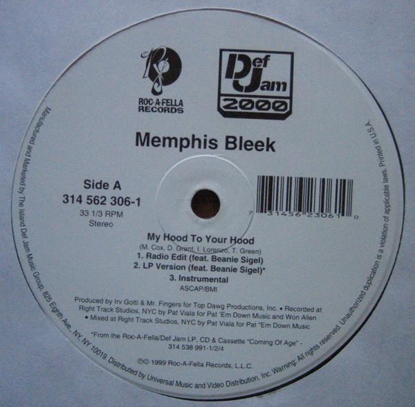 12inch Record MEMPHIS BLEEK - My Hood To Your Hood 3145623061 Roc-A-Fella Rec 1999 US Rap & Hip-Hop/R&B Used
12inch Record MEMPHIS BLEEK - My Hood To Your Hood 3145623061 Roc-A-Fella Rec 1999 US Rap & Hip-Hop/R&B Used