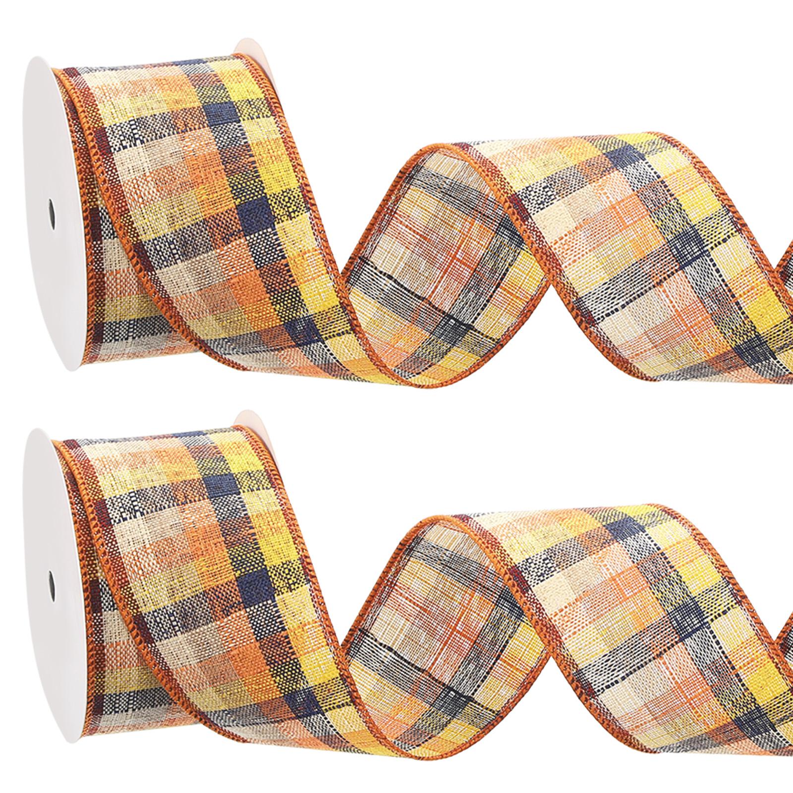 2 Roll Plaid Wired Edge Ribbons Fall Plaid Burlap Ribbon Check Ribbon for Thanksgiving Autumn Party DIY Bow Wrapping Multicolor 2.5 Inch x 10 Yard
2 Roll Plaid Wired Edge Ribbons Fall Plaid Burlap Ribbon Check Ribbon for Thanksgiving Autumn Party DIY Bow Wrapping Multicolor 2.5 Inch x 10 Yard