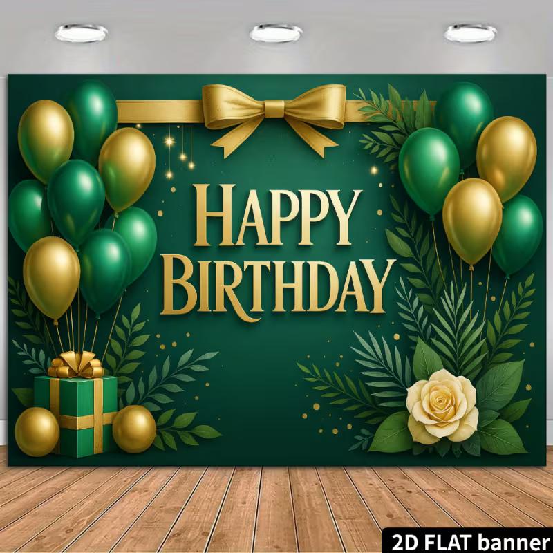 2D Green Gold Happy Birthday Backdrop Banner Balloon Bow Leaf Party Background Decor 47.2x31.5inch/120*80cm
2D Green Gold Happy Birthday Backdrop Banner Balloon Bow Leaf Party Background Decor 47.2x31.5inch/120*80cm