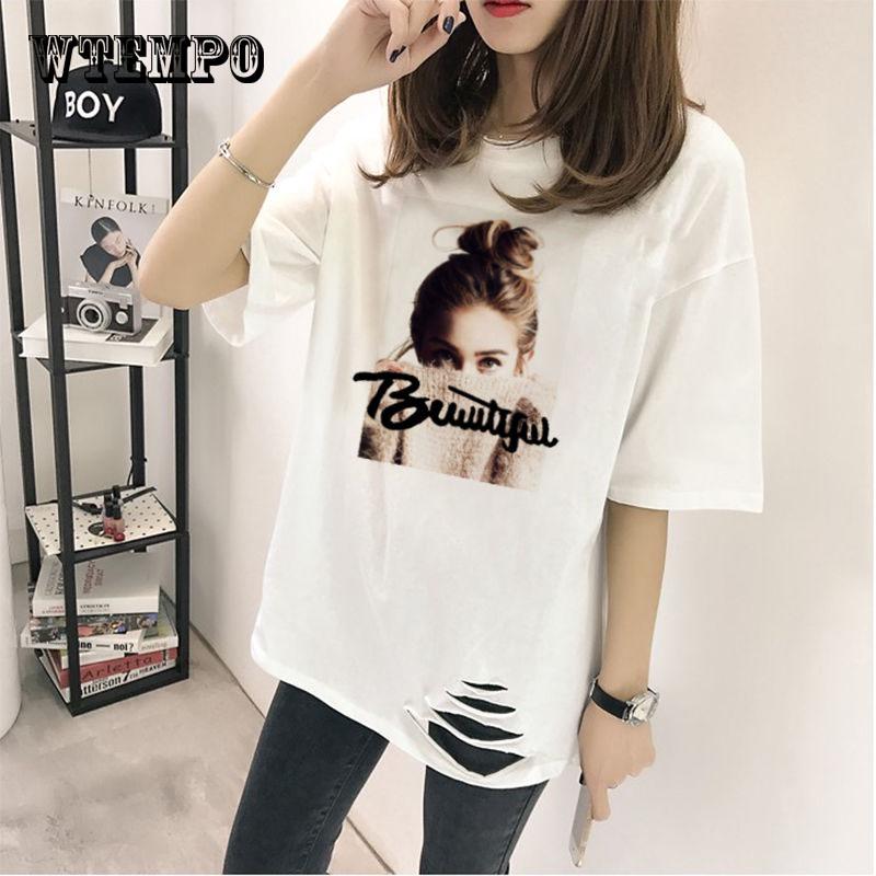 WTEMPO Summer Short Sleeve Women T-shirt Loose Hole T-shirts Female Simple Bottomimg Tee Shirt Top
WTEMPO Summer Short Sleeve Women T-shirt Loose Hole T-shirts Female Simple Bottomimg Tee Shirt Top