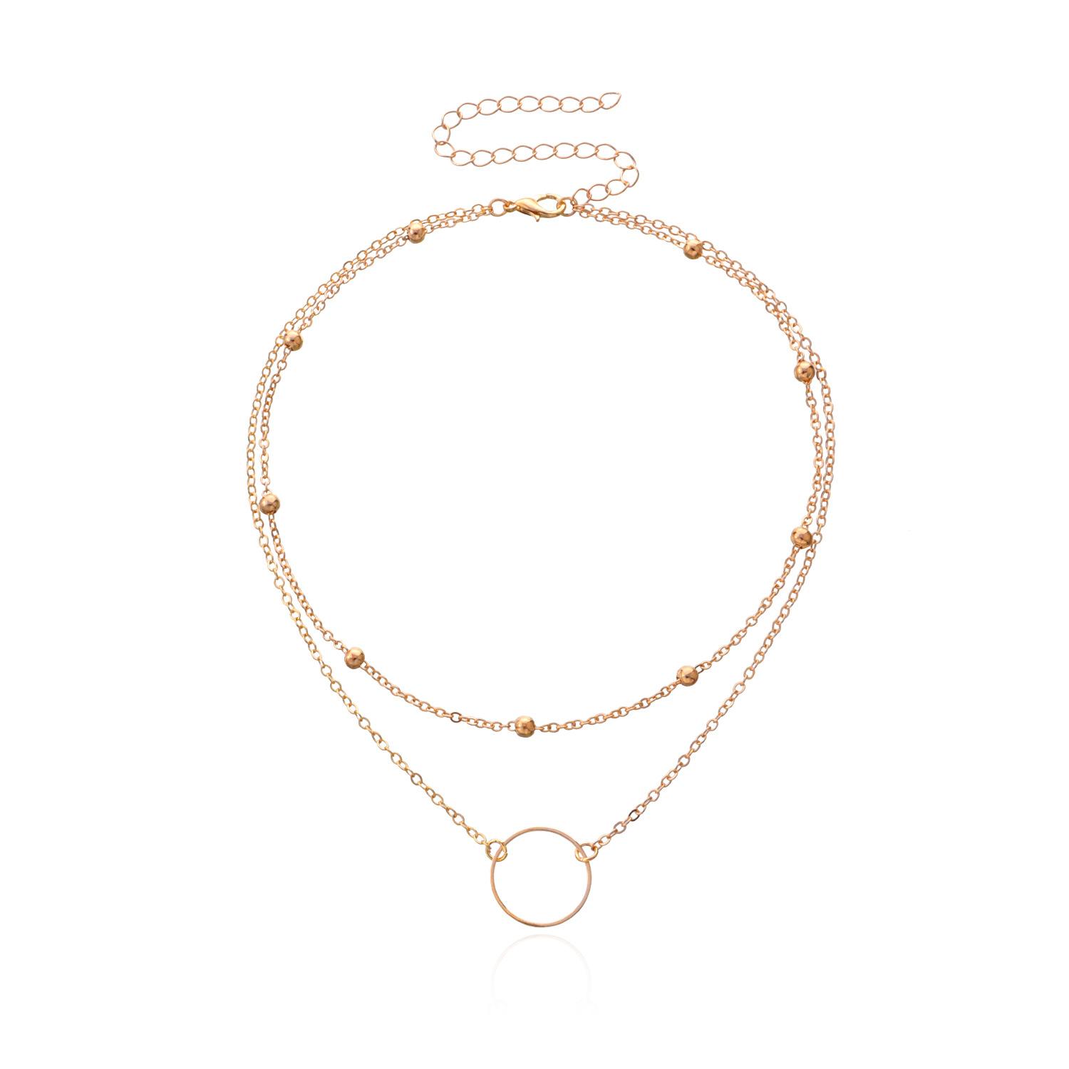 Simple chain bead chain ring pendant necklace, fashion short simple alloy necklace золотой
Simple chain bead chain ring pendant necklace, fashion short simple alloy necklace золотой