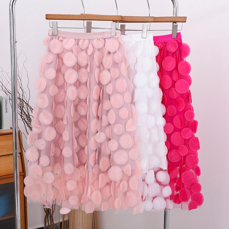 Feiyuan Design High Waist Polka Dot Mesh A-Line Skirt - Solid Color Fairy Style One Size
Feiyuan Design High Waist Polka Dot Mesh A-Line Skirt - Solid Color Fairy Style One Size