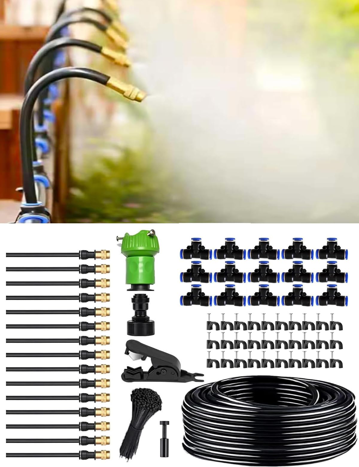 HOLIHIFI 15M Mist Outdoor Bendable Drip Irrigation Automatic Watering Set with 15 Spray Irrigation System for and Plants Shower, 360° Kit, Nozzles,
HOLIHIFI 15M Mist Outdoor Bendable Drip Irrigation Automatic Watering Set with 15 Spray Irrigation System for and Plants Shower, 360° Kit, Nozzles,