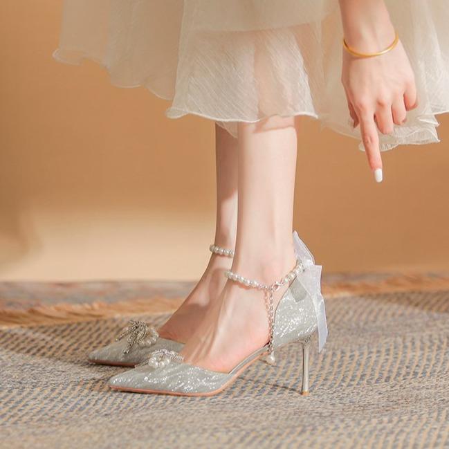 Silver high heels women s summer with skirt adult ceremony thin heel pearl bag head sandals women s bow hollow shoes 40
Silver high heels women s summer with skirt adult ceremony thin heel pearl bag head sandals women s bow hollow shoes 40