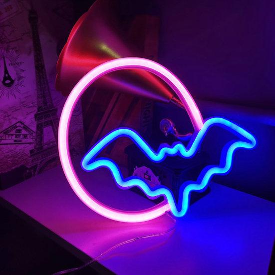 Хэллоуин летучая мышь неоновый свет креативной формы USB/на батарейках неяркая светодиодная неоновая вывеска лампа настенный художественный декор
Хэллоуин летучая мышь неоновый свет креативной формы USB/на батарейках неяркая светодиодная неоновая вывеска лампа настенный художественный декор