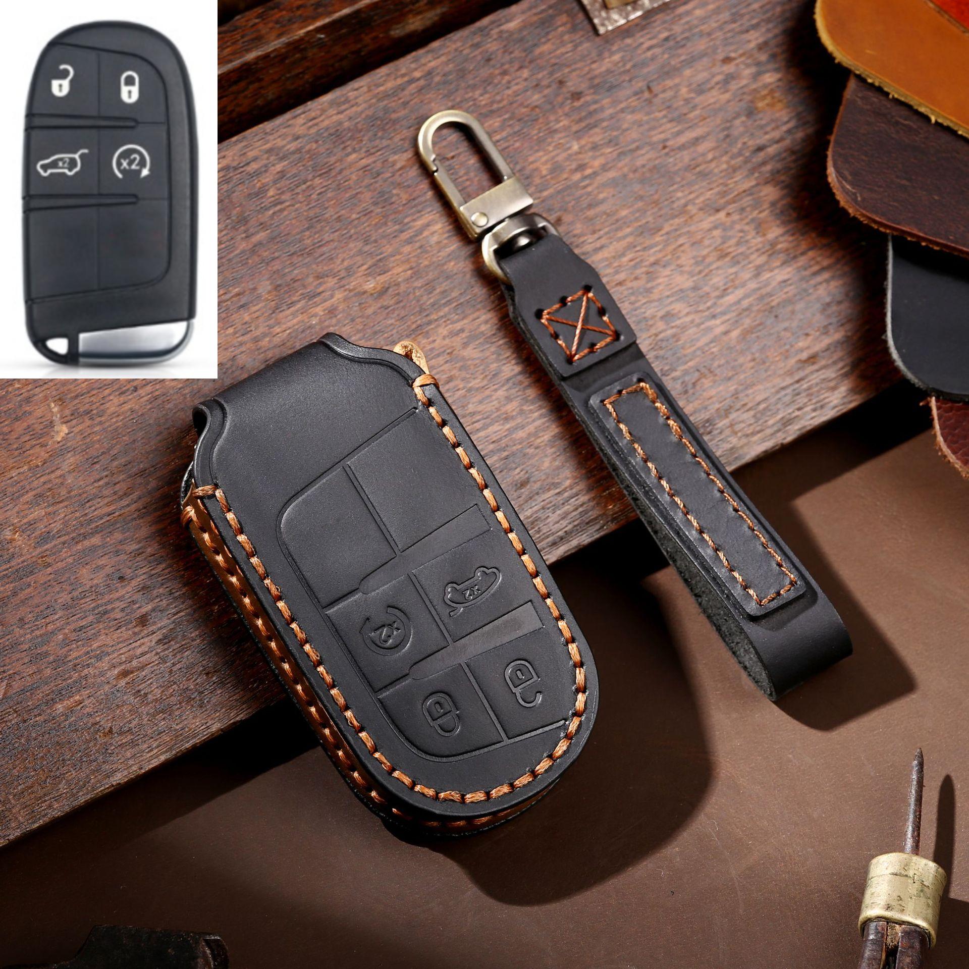 Leather Car Key Cover Case for Jeep Renegade Compass Grand Cherokee for Chrysler 300C Wrangler Dodge Car Accessaries Keychain
Leather Car Key Cover Case for Jeep Renegade Compass Grand Cherokee for Chrysler 300C Wrangler Dodge Car Accessaries Keychain