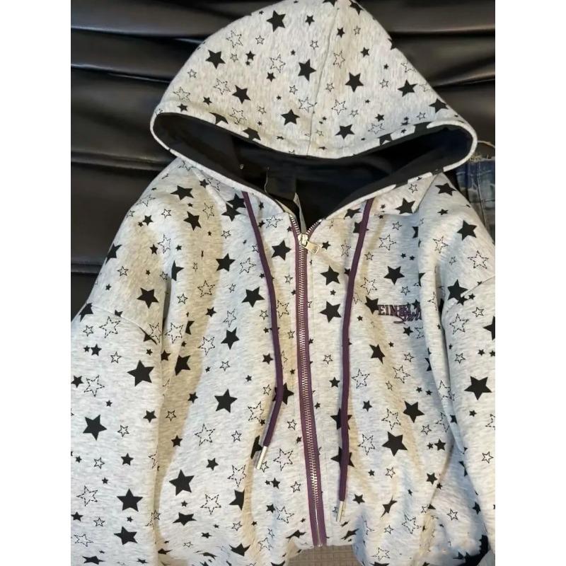 American Retro Star Printed Gray Hooded Sweatshirt for Women Autumn and Winter New Loose Casual Cardigan Zipper Jacket Trendy 2XL сірий
American Retro Star Printed Gray Hooded Sweatshirt for Women Autumn and Winter New Loose Casual Cardigan Zipper Jacket Trendy 2XL сірий