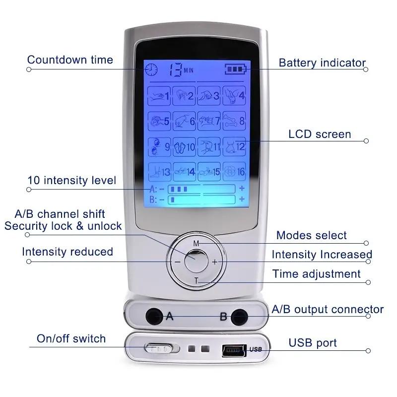 Tens Muscle Stimulator 16-Mode Electric EMS Acupuncture Body Massage Digital Therapy Slimming Machine Electrostimulator
Tens Muscle Stimulator 16-Mode Electric EMS Acupuncture Body Massage Digital Therapy Slimming Machine Electrostimulator