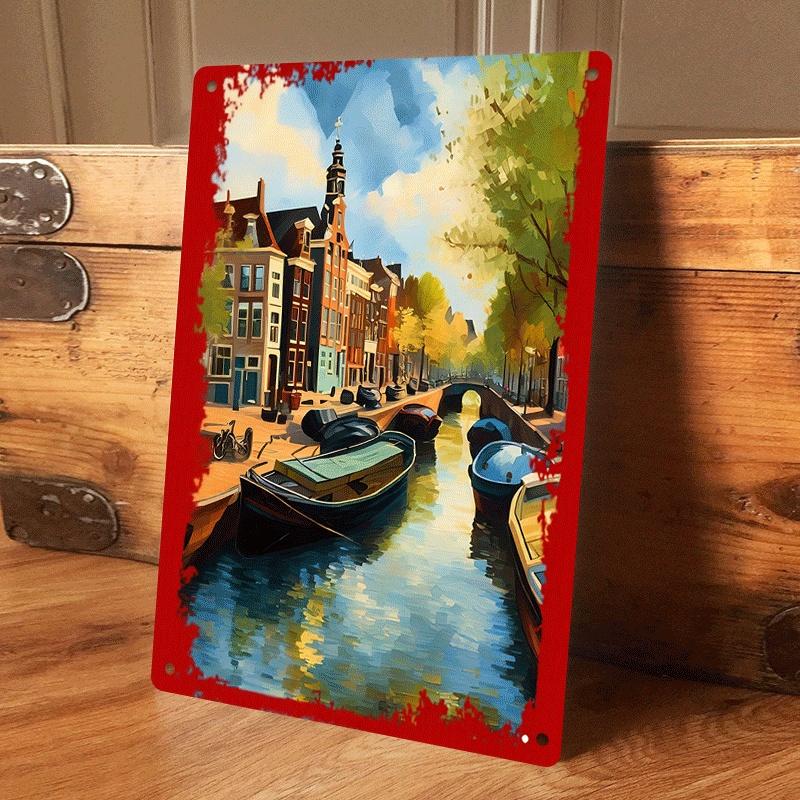 1 piece of European retro Amsterdam canal landscape tinplate painting, suitable for living room, entryway, wall decoration, home (as the picture,20x30cm)
1 piece of European retro Amsterdam canal landscape tinplate painting, suitable for living room, entryway, wall decoration, home (as the picture,20x30cm)